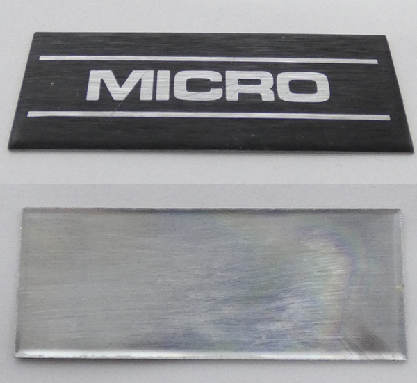 #MICRO micro . machine aluminium emblem Logo plate MR-411 width 50mm ②