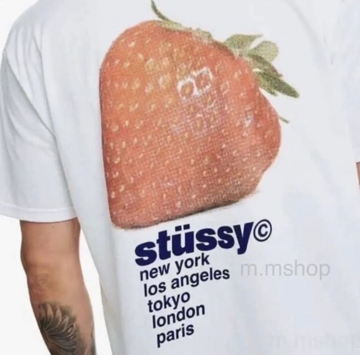 stussy ステューシー メンズ レディース Tシャツ 半袖 いちご 白 XL WHITE STUSSY STRAWBERRY TEE_画像3