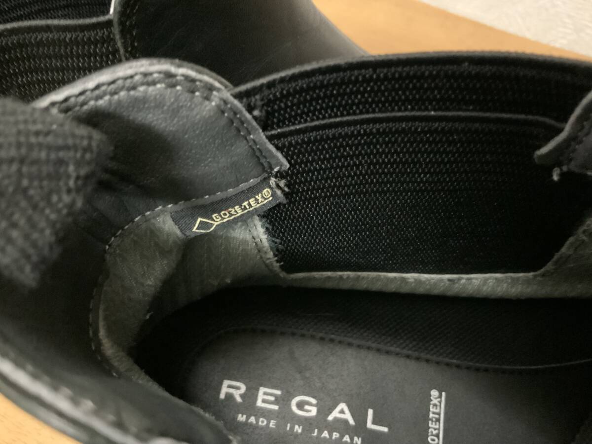 良好！高品質！ リーガル REGAL サイドゴアブーツ 革靴 ビジネスシューズ ゴアテックス GORE-TEX ブラック 防水 サイズ25(26~27cm相当)
