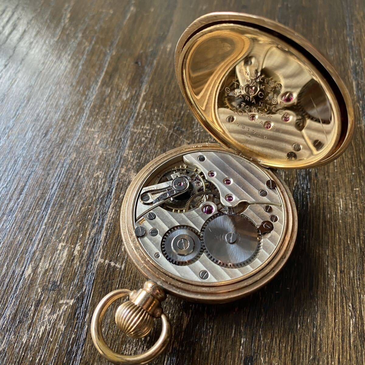 スイス高級機 Dominant 懐中時計 金張 英国仕様 不動品 美品の画像6