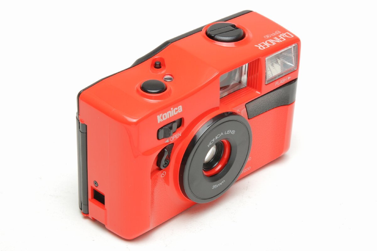 ※【美品・フィルム期限切れ】 Konica コニカ コンパクトカメラ Dr.Finder Gift EFP-30 赤 ギフト ケース、フィルム、ストラップ付 c0209_画像3
