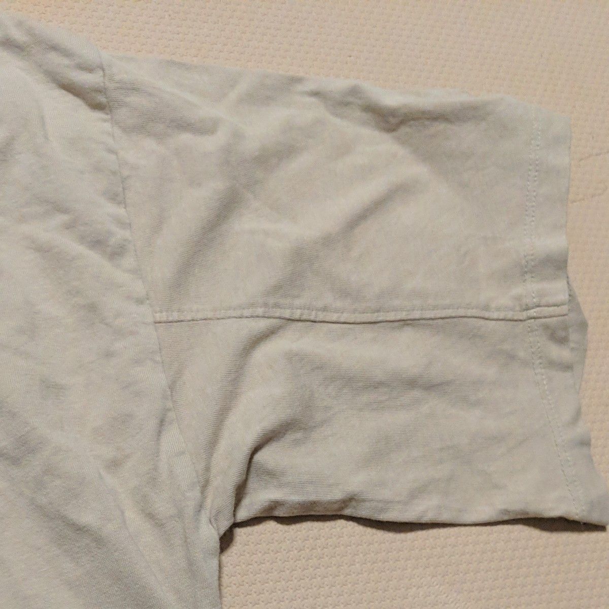アメリカンホリック　Tシャツ　ドロップショルダー　ベージュ　綿　半袖　五分袖　七分袖　