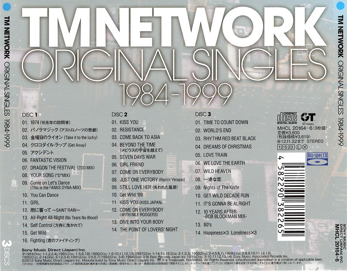 TM NETWORK＜TMN、小室哲哉＞「ORIGINAL SINGLES 1984-1999」3枚組ベスト盤CD＜GET WILD、KISS YOU、Self Control、Girl、他収録＞_画像4