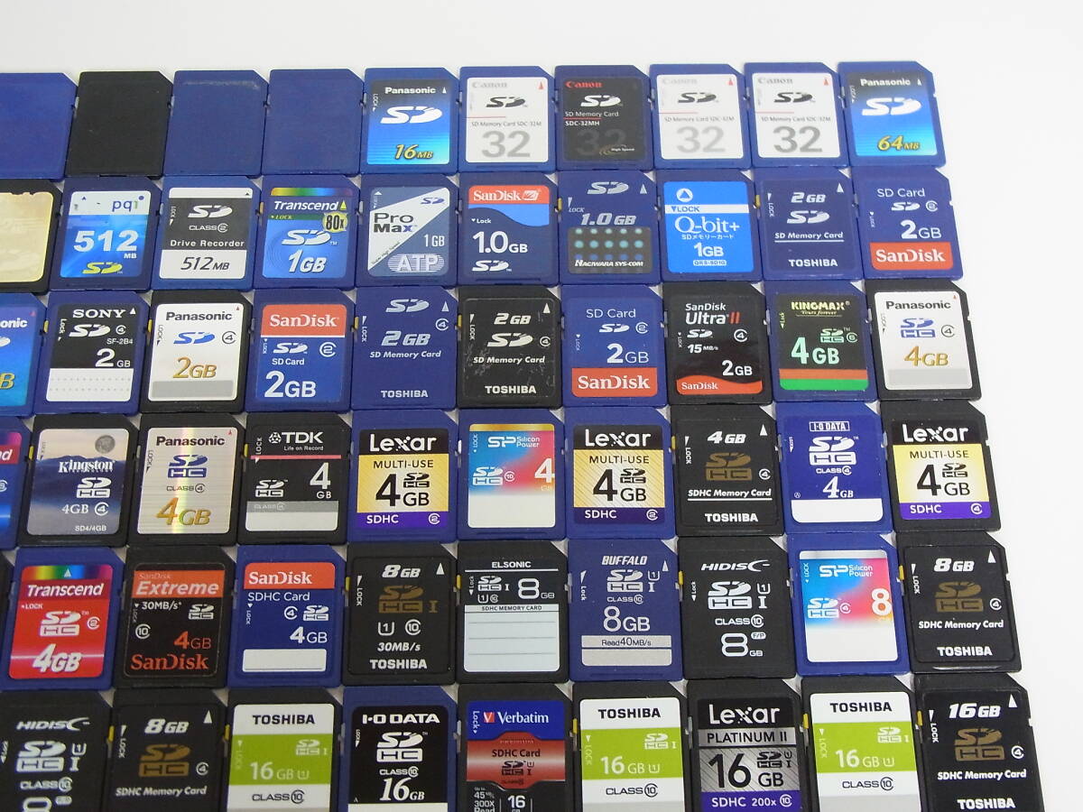 大量/まとめ SD HC XC カード 16/32/64/128/512MB/1GB/2GB/4GB/8GB/16GB/32GB/64GB メーカー/容量等色々 SDカード メモリー 91枚 現状品_画像3