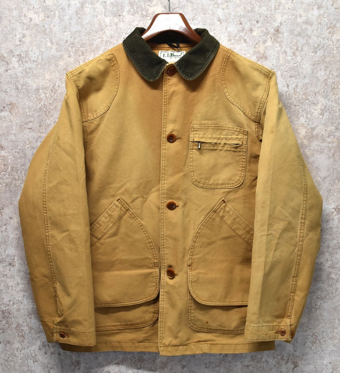 USA製 L.L.Bean【LLビーン】ベージュ【ハンティングジャケット】プリマロフト 中綿入りライナー付き【サイズM】DC0913-20-DC09