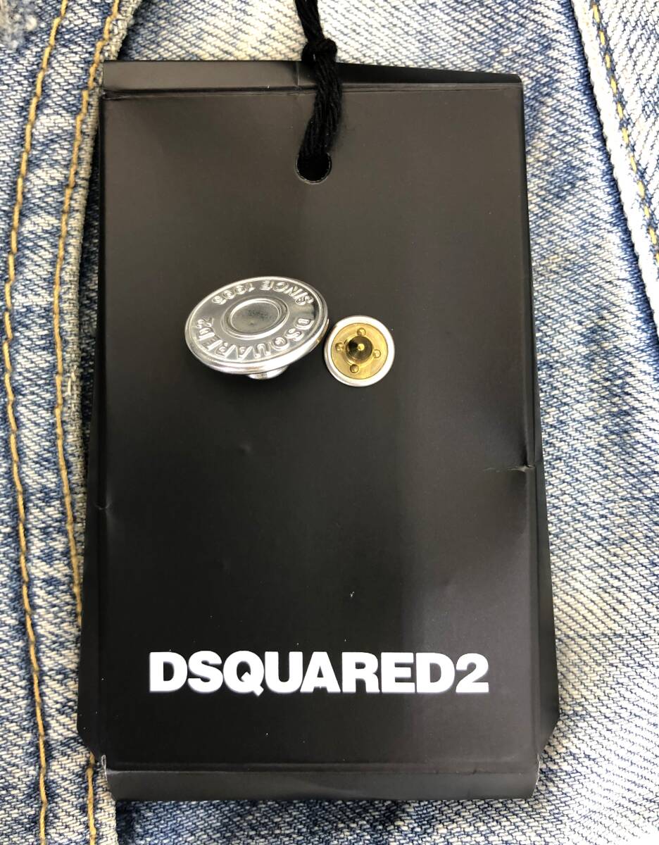 DSQUARED2 ディースクエアード デニムパンツ 48 ダメージペンキ加工デニムパンツ インディゴ 19SS S74LB0632 S30309 イタリア製の画像5