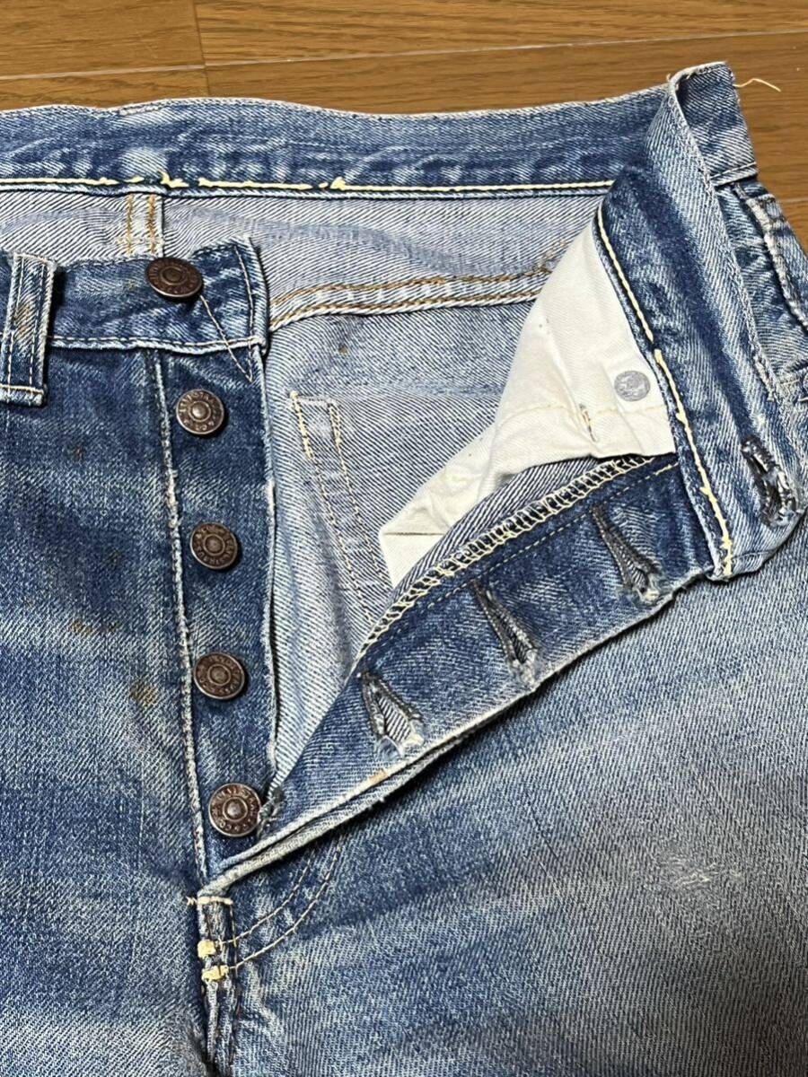 送料無料 60s LEVI'S 501 bige 初期 vステッチ タイプ ウエストシングルw31 ヴィンテージ リーバイス / デニム 505 66 前期 big e 606 517の画像6