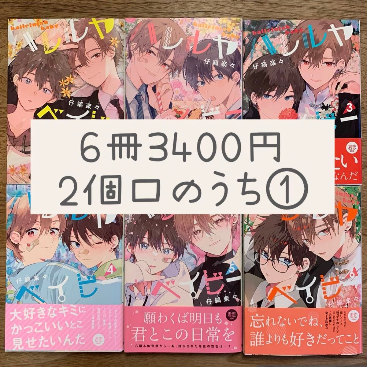 【２個口のうち①】ハレルヤベイビー　６冊セット　仔縞楽々