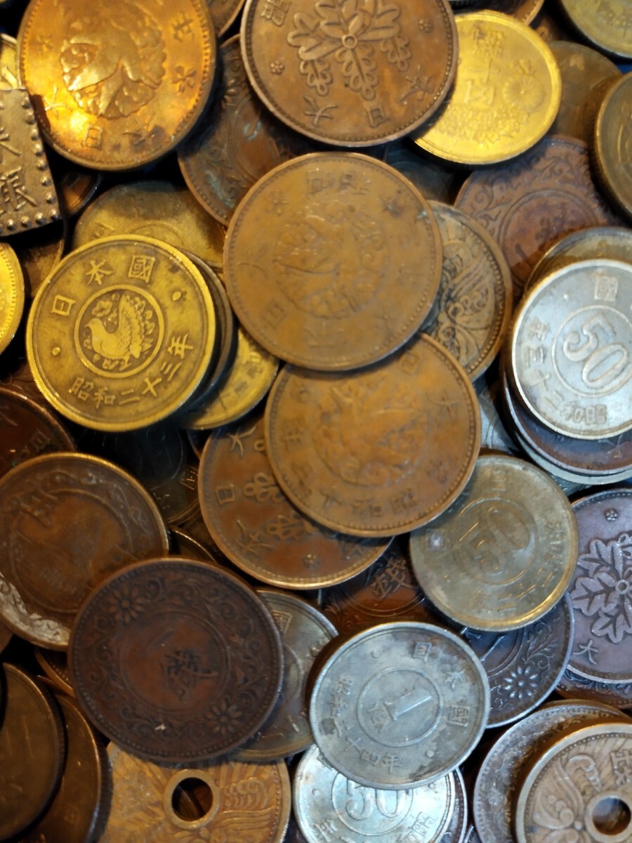 C70　日本古銭　1朱銀貨　青銅貨　黄銅貨まとめて_画像5