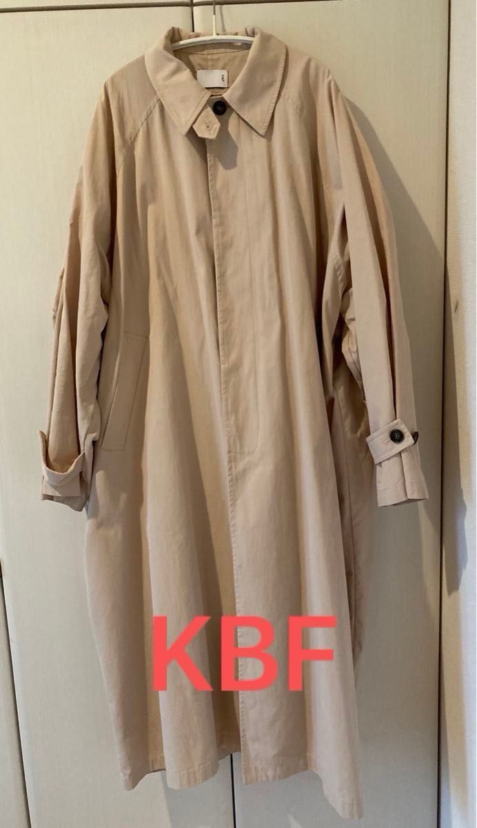 KBF スプリングコート　ステンカラーコート コート ステンカラー アウター ロングコート 無地　ベージュ　スプリングコート