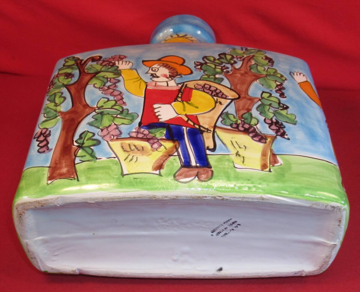 イタリア・シチリア陶器 デシモーネ DESIMONE 絵壺 花入(高さ29 イタリア・シチリア陶器 デシモーネ DESIMONE 絵壺 花入(高さ29