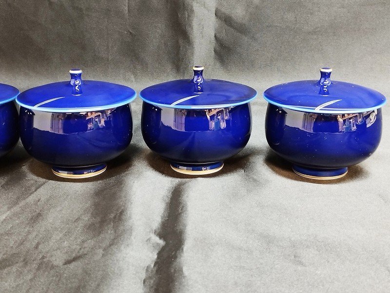 香蘭社 茶器 蓋付湯呑 5客 菓子皿 4枚 計9点セット 中古の画像5