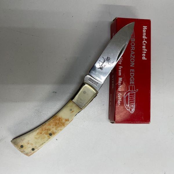 美品◆コレクション◆ BORAZON EDGE ヴィンテージナイフ ELK HORN アウトドアナイフ ブッシュクラフト mc01064554の画像1