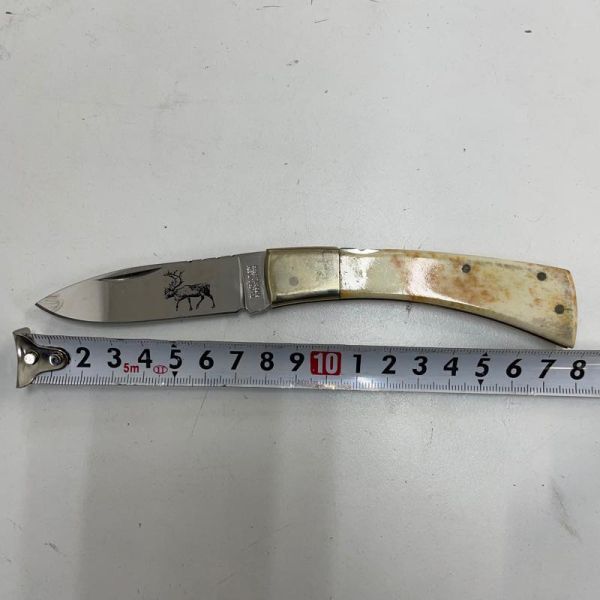 美品◆コレクション◆ BORAZON EDGE ヴィンテージナイフ ELK HORN アウトドアナイフ ブッシュクラフト mc01064554の画像4