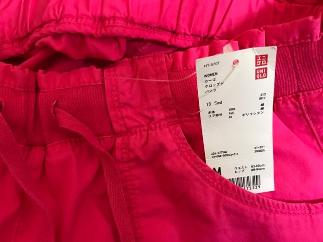 c08069◎未使用　UNIQLO　ユニクロ　カーゴ　クロップドパンツ　レディース　M_画像3