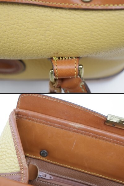 2403-68 ドゥーニー&バーク ハンドバッグ DOONEY&BOURKE レザー製 イエロー×ブラウン_画像7