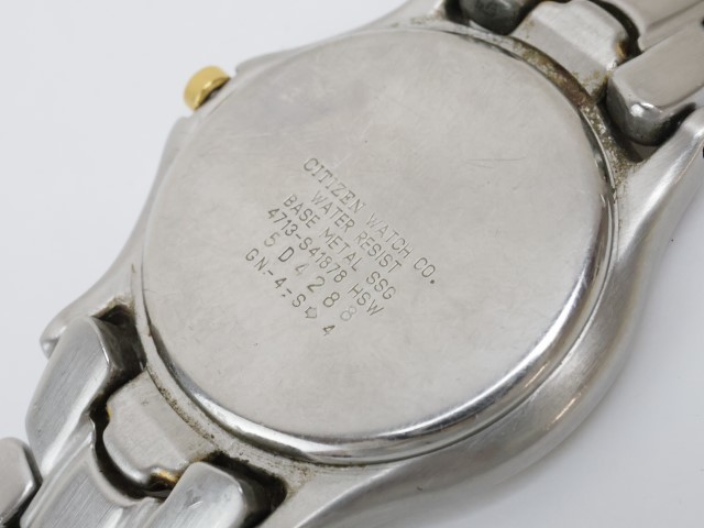 2402-626B シチズン クオーツ 腕時計 CITIZEN 4713-S41878 エレガンス 日付 WR100 ローマン数字 金色ベゼル 純正ブレス_画像6