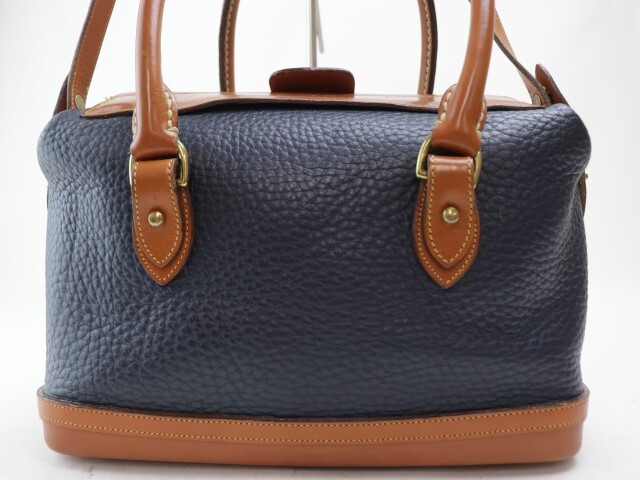 2403-67 ドゥーニー&バーク ハンドバッグ ショルダーバッグ 2WAY DOONEY&BOURKE レザー製 ネイビー×ブラウン_画像2