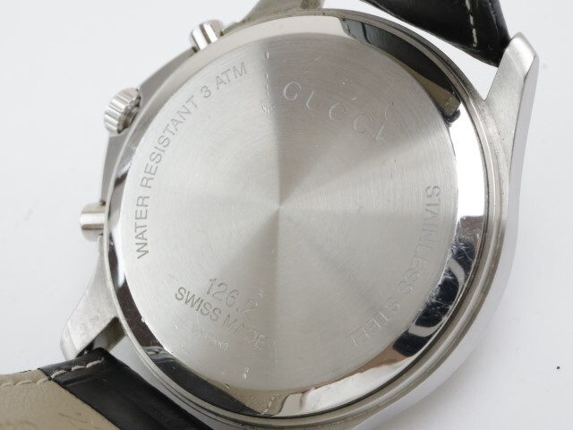 2403-620 グッチ クオーツ腕時計 126.2 日付 クロノグラフ 純正尾錠 箱の画像5