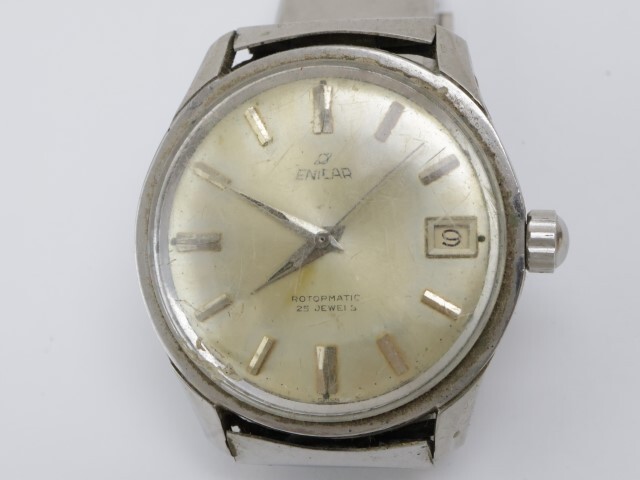 2403-664 エニカ 2点セット 機械式 腕時計 ENICAR 25石 21石 本体のみ有り 純正ベルトの画像2