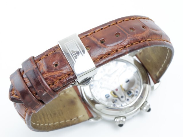 2403-671 モーリスラクロア 手巻き式 腕時計 63511 日付 シェル文字盤 純正ベルトの画像4