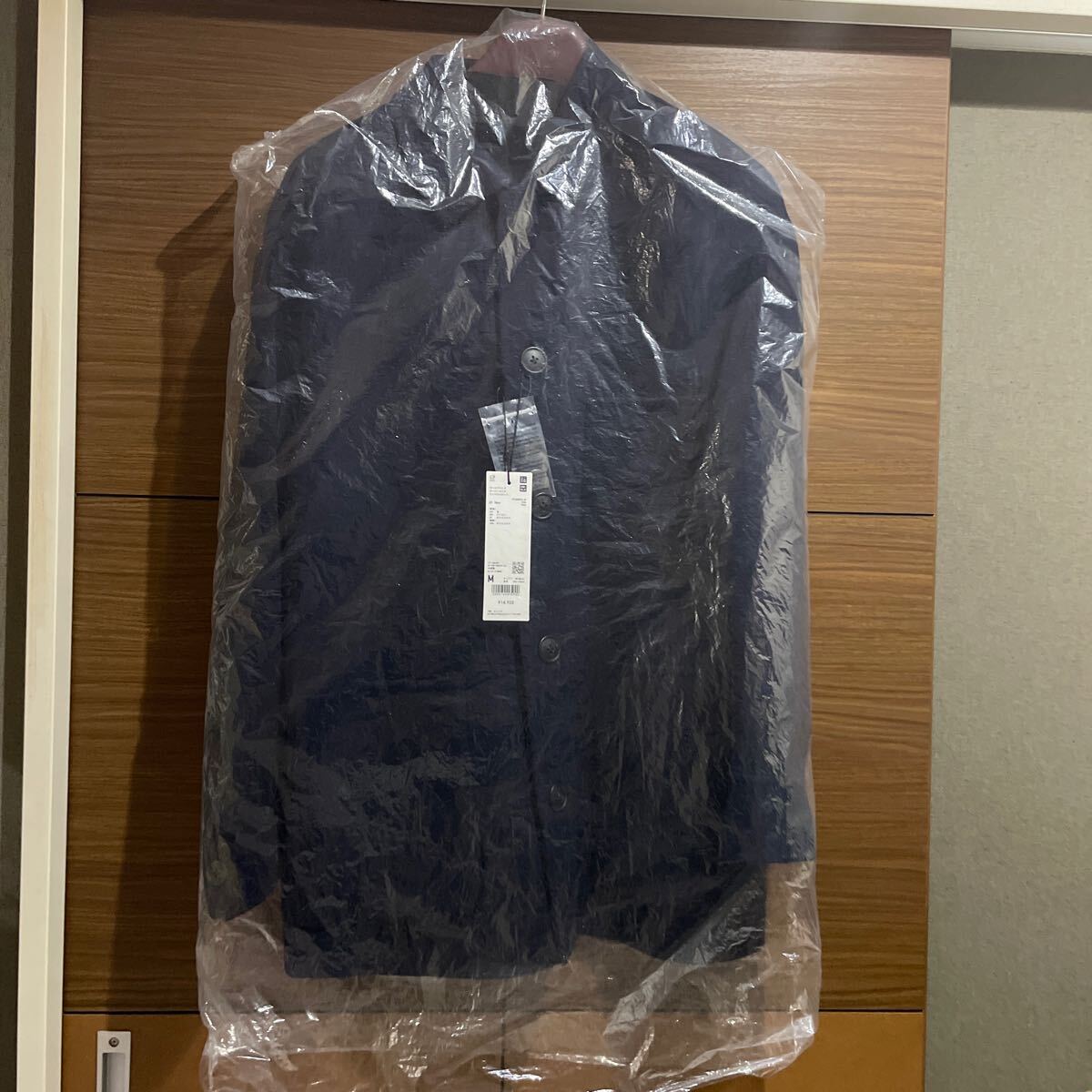 【新品　Mサイズ】ユニクロ　+J ウールブレンド　オーバーサイズ　シャツジャケット　69ネイビー　UNIQLO ジルサンダー　NAVY