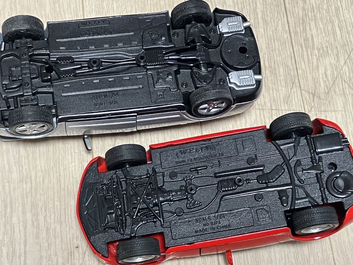 1/24 ミニカー WELLY 2台セット ドイツ車 アウディ A4 BMW Z3 ロードスター 現状品 ルース 箱無し 中古 玩具 レストアベース カスタム 改造_画像6