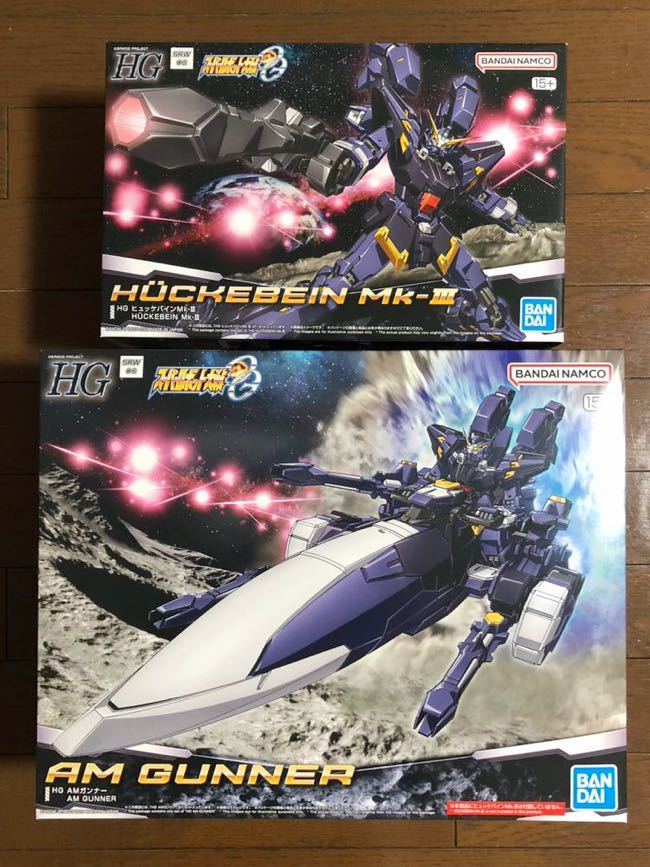 1円〜【新品未組立】プレミアムバンダイ限定 HG AMガンナー + HG ヒュッケバインMk-III セット ( ガンプラ『スーパーロボット大戦OG』SEED_画像1