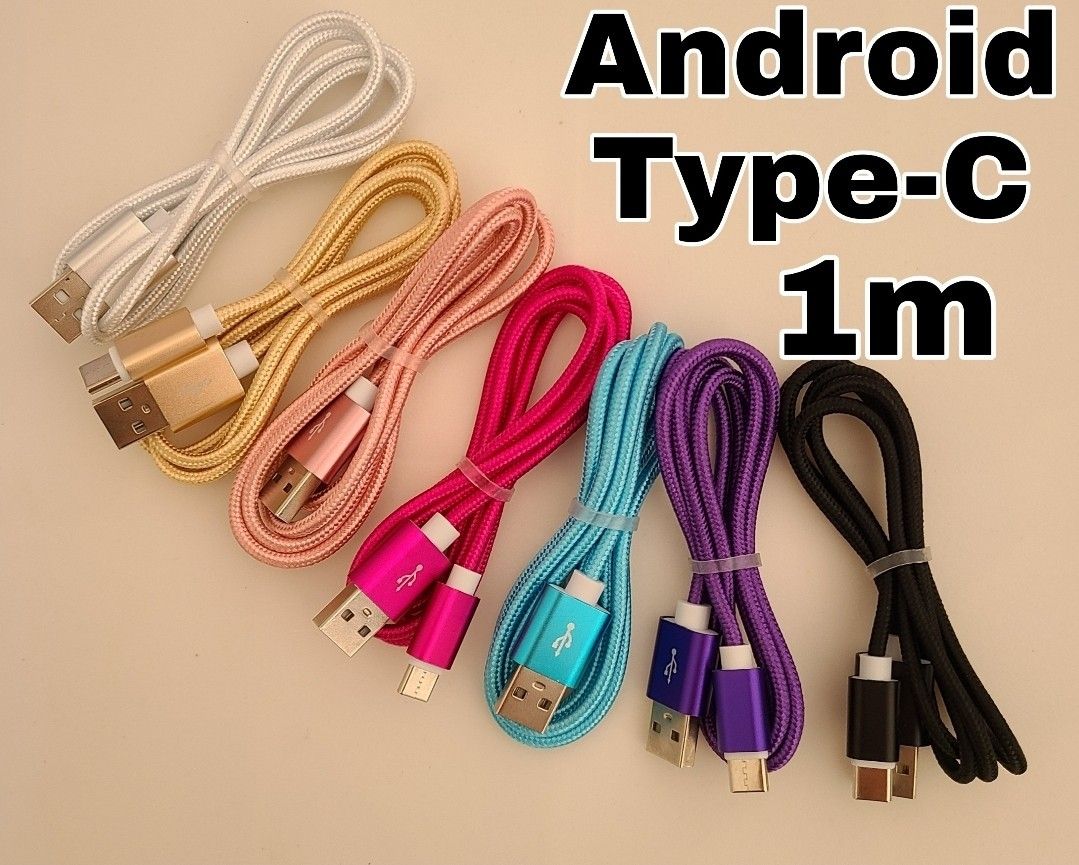 Android iPhone15 充電器 タイプC Type-C USB 急速 スイッチ Switch 充電 ケーブル1m ピンク
