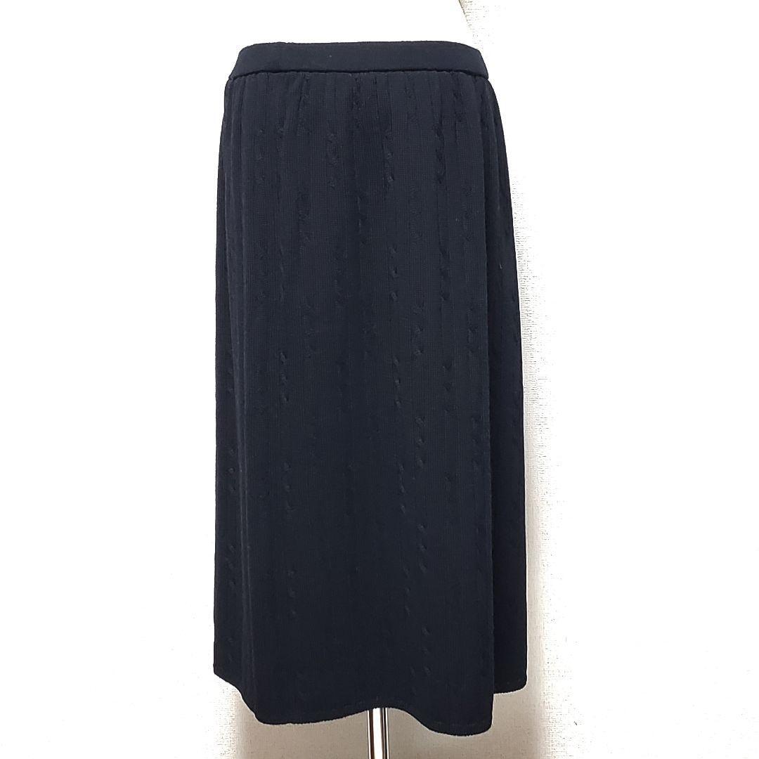 Fitme Moi フィットミーモア ブラック ウール100% ウエストゴム スカートサイズF（約XL～3L相当）_画像4