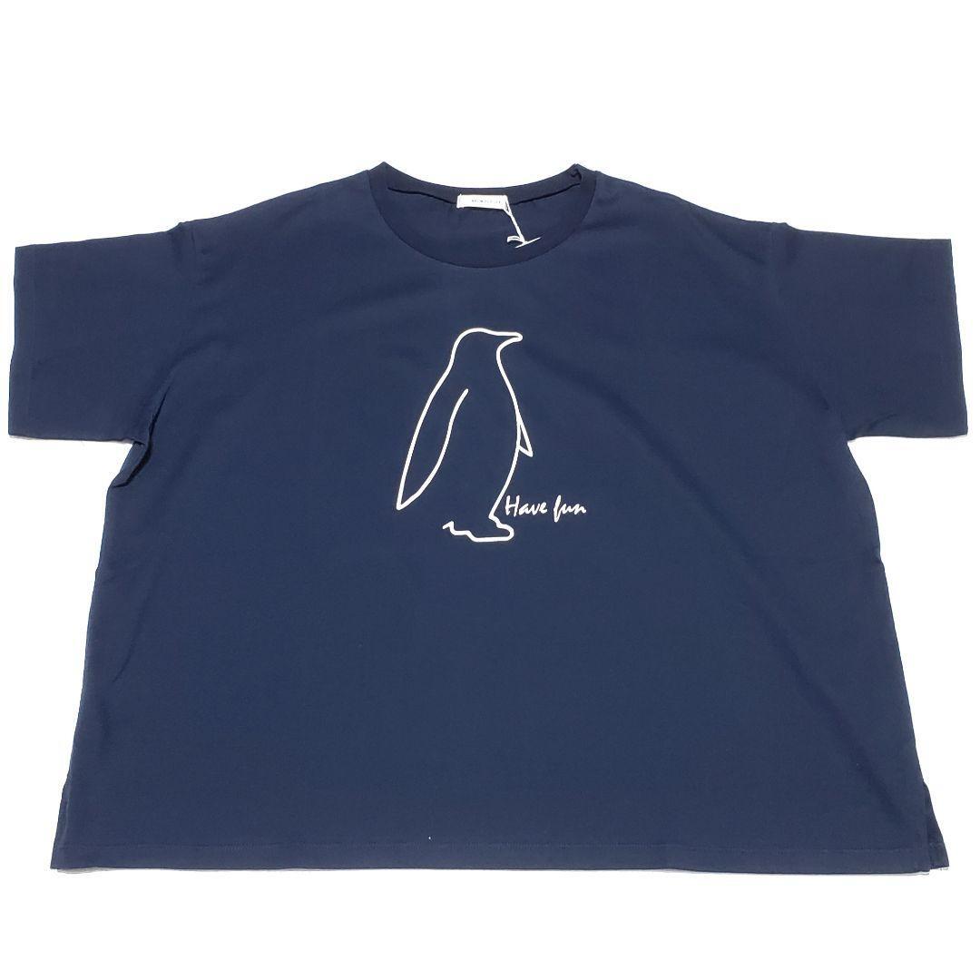 NAUW CLOSET　ナウクローゼット　紺　ペンギン　Tシャツ　6L　タグ付き_画像4