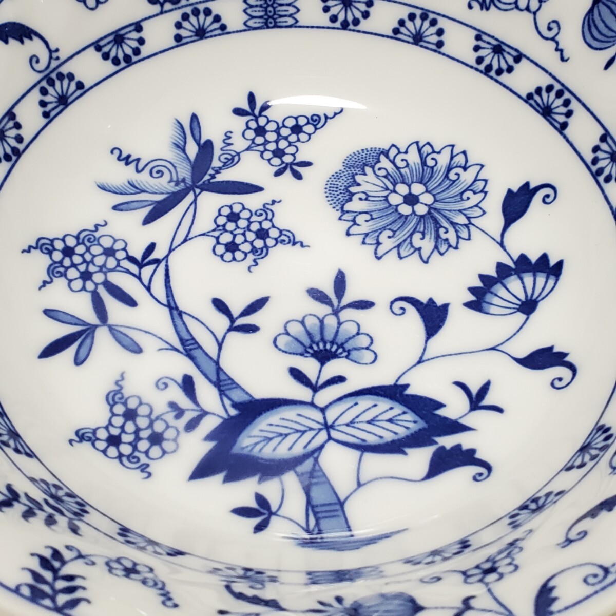 Blue Meissen by sanyo ブルーマイセン 三洋陶器 17cm 深皿 プレート 2枚セットの画像5