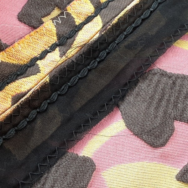 プラダ PRADA ロングスカート サイズ42 M - 黒×ピンク×マルチ レディース 美品 ボトムス_画像7