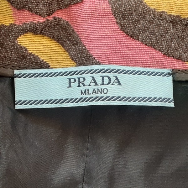 プラダ PRADA ロングスカート サイズ42 M - 黒×ピンク×マルチ レディース 美品 ボトムスの画像3