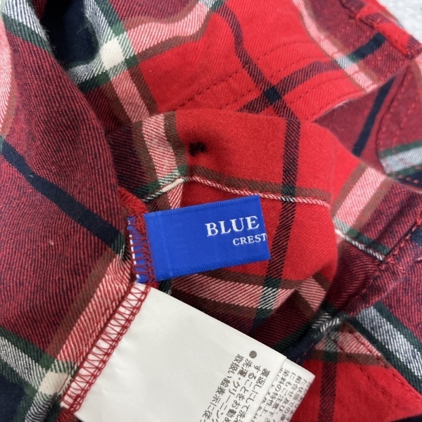 ブルーレーベルクレストブリッジ BLUE LABEL CRESTBRIDGE 長袖シャツブラウス サイズ38 M - レッド×ダークグリーン×マルチ レディース_画像3