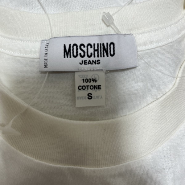 モスキーノ MOSCHINO 半袖Tシャツ サイズS - 白 レディース クルーネック 新品同様 トップス_画像4