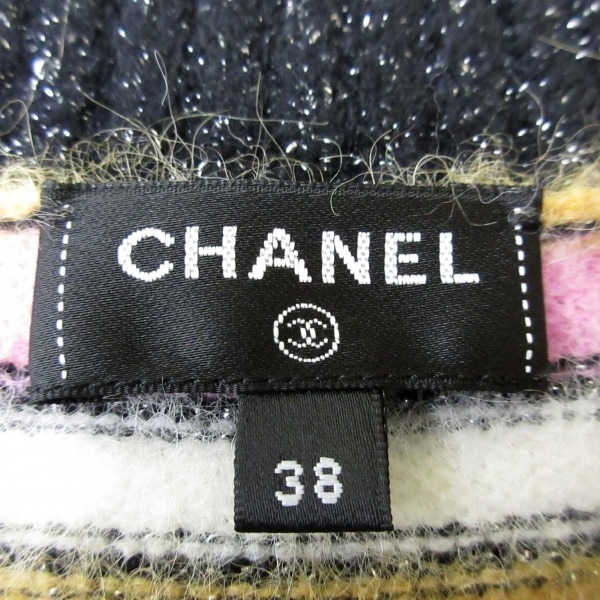 シャネル CHANEL 長袖セーター サイズ38 M P72906 - ピンク×白×黒 レディース ボーダー/ラメ/2022年 22A 美品 トップス_画像3