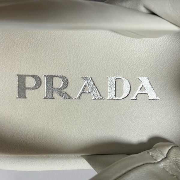 プラダ PRADA サンダル 37 - レザー 白 レディース 靴_画像5