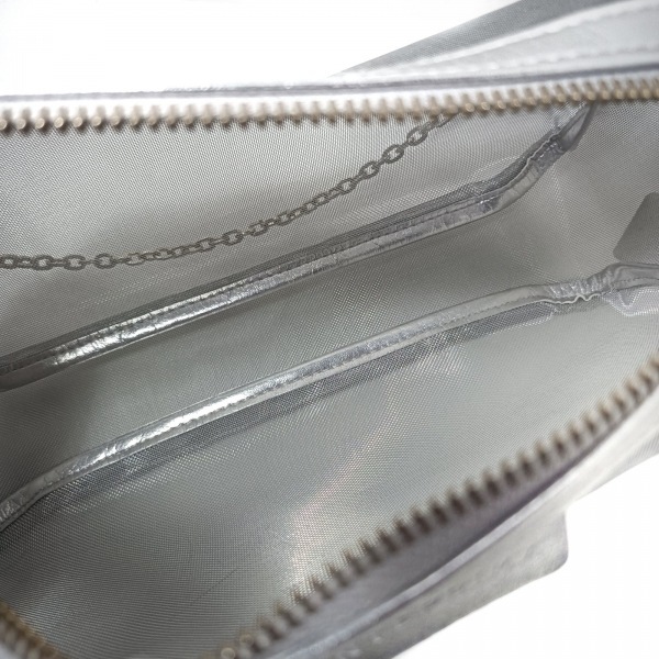  Anteprima ANTEPRIMA handbag - chemistry fiber × leather silver mesh / chain steering wheel taking out possible bag 