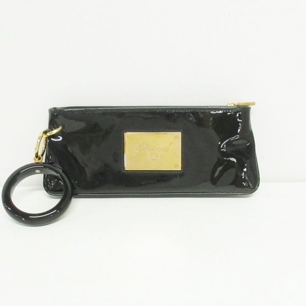 ショパール Chopard クラッチバッグ エナメル（レザー）×プラスチック×金属素材 黒×ゴールド バッグ