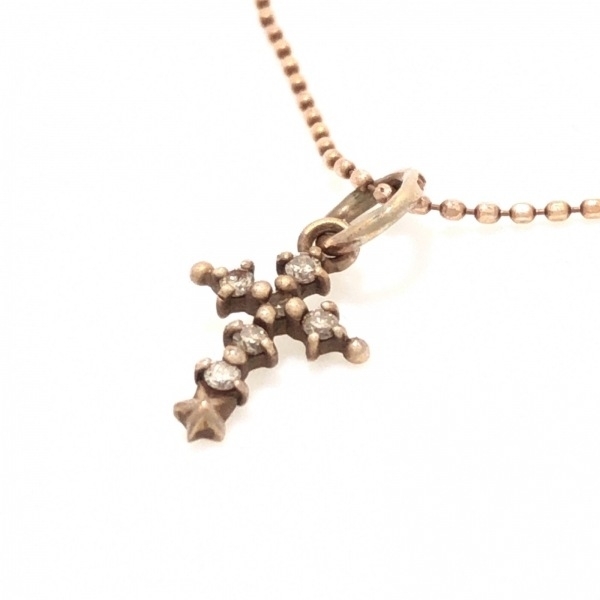  Nojess NOJESS necklace - K10PG×K10YG× diamond 6P diamond / Cross ( 10 character .) accessory ( neck )