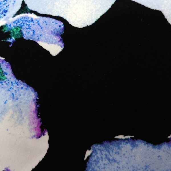 ラルフローレン RalphLauren サイズ4 S - 黒×ブルー×マルチ レディース 半袖/ひざ丈/花柄/肩パッド ワンピース_画像6