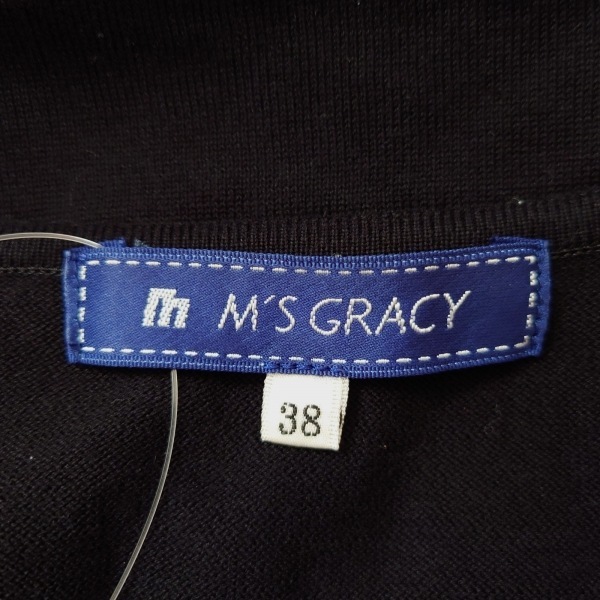エムズグレイシー M'S GRACY カーディガン サイズ38 M - 黒 レディース 七分袖/バラボタン トップス_画像3