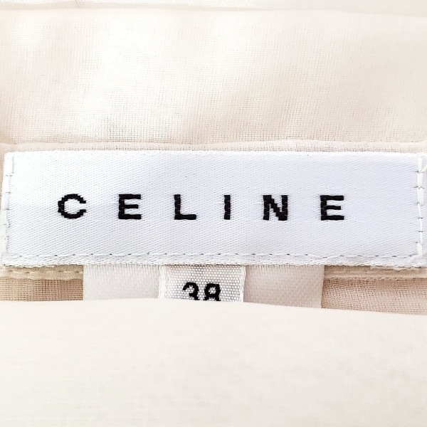 セリーヌ CELINE 長袖シャツブラウス サイズ38 M - アイボリー レディース シースルー トップス_画像3