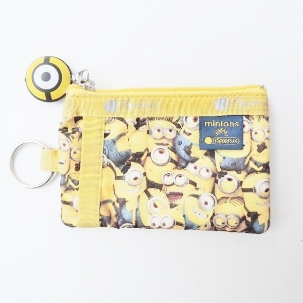 レスポートサック LESPORTSAC コインケース - レスポナイロン イエロー×ブルー×マルチ minionsコラボ/パスケース付き 財布_画像1