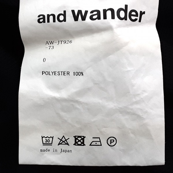 アンドワンダー and wander 長袖Tシャツ サイズ0 XS - 黒 メンズ クルーネック トップス_画像4