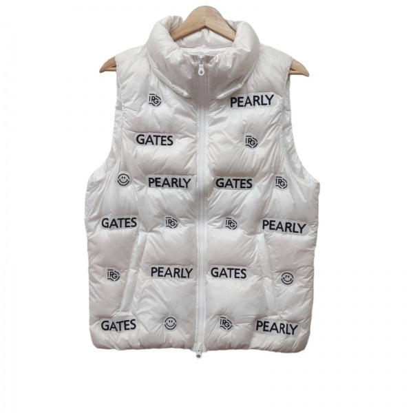 パーリーゲイツ PEARLY GATES ダウンベスト サイズ5 XL - 白×ダークネイビー メンズ ジップアップ/秋/冬 ジャケット_画像1