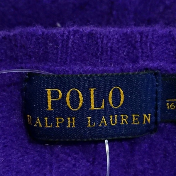 ポロラルフローレン POLObyRalphLauren 長袖セーター/ニット サイズM - パープル レディース Vネック/カシミヤ混 トップス_画像3