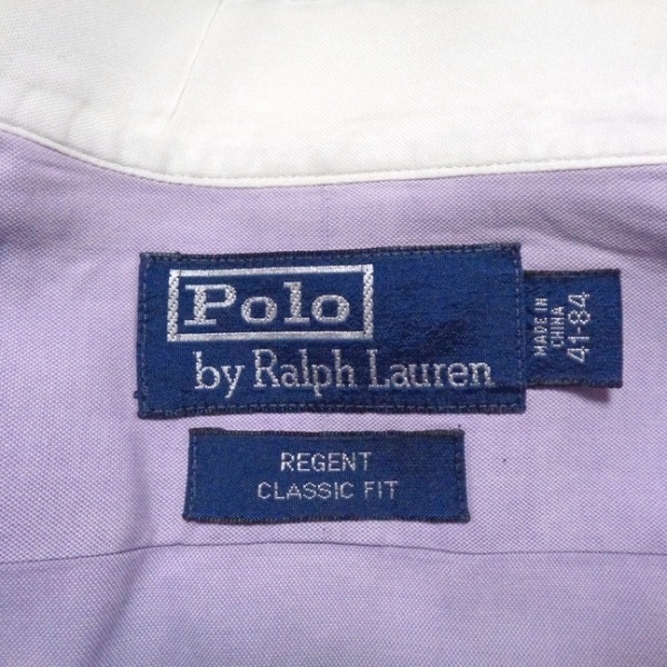 ポロラルフローレン POLObyRalphLauren 長袖シャツ サイズ41-84 - ライトパープル×白 メンズ トップス_画像3