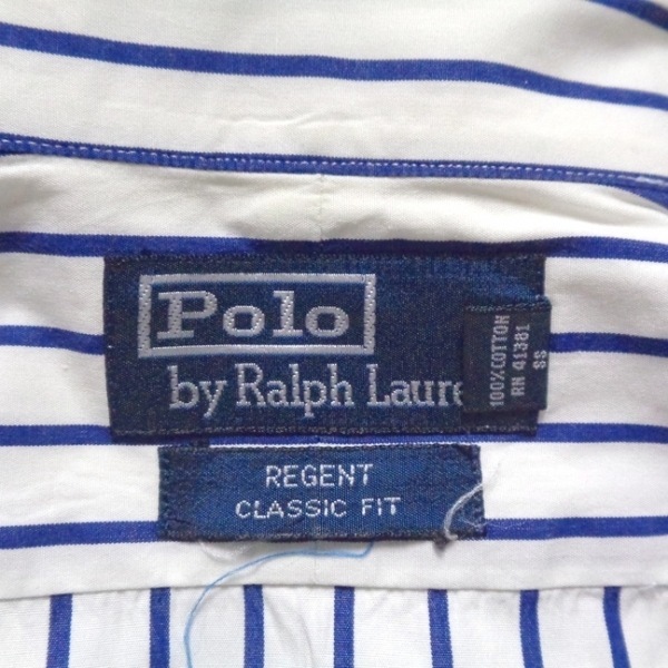 ポロラルフローレン POLObyRalphLauren 長袖シャツ サイズ15　1/2-35 - 白×ブルー メンズ ストライプ トップス_画像3